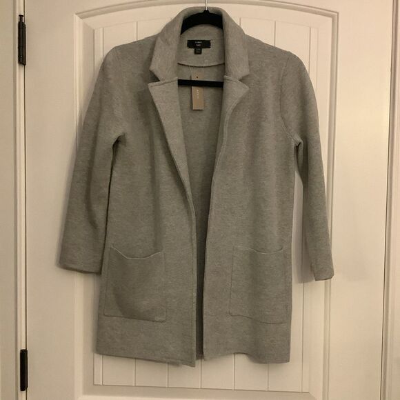 NWT 🥰 J. Crew “Sophie” 365 Gray Sweater Jacket - Picture 1 of 3